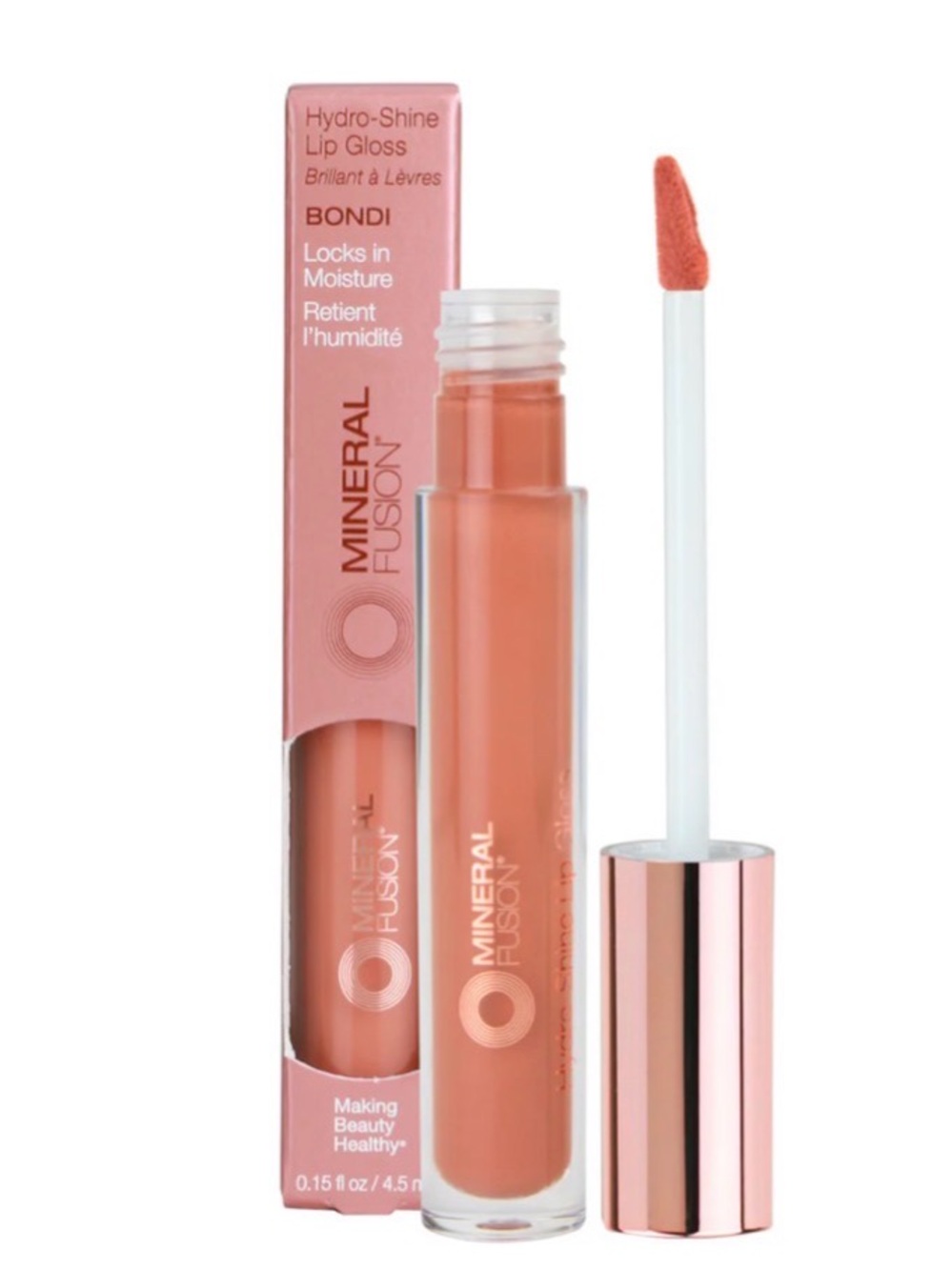 Mineral Fusion Hydro-Shine Lip Gloss in Bondi - Peachy Nude